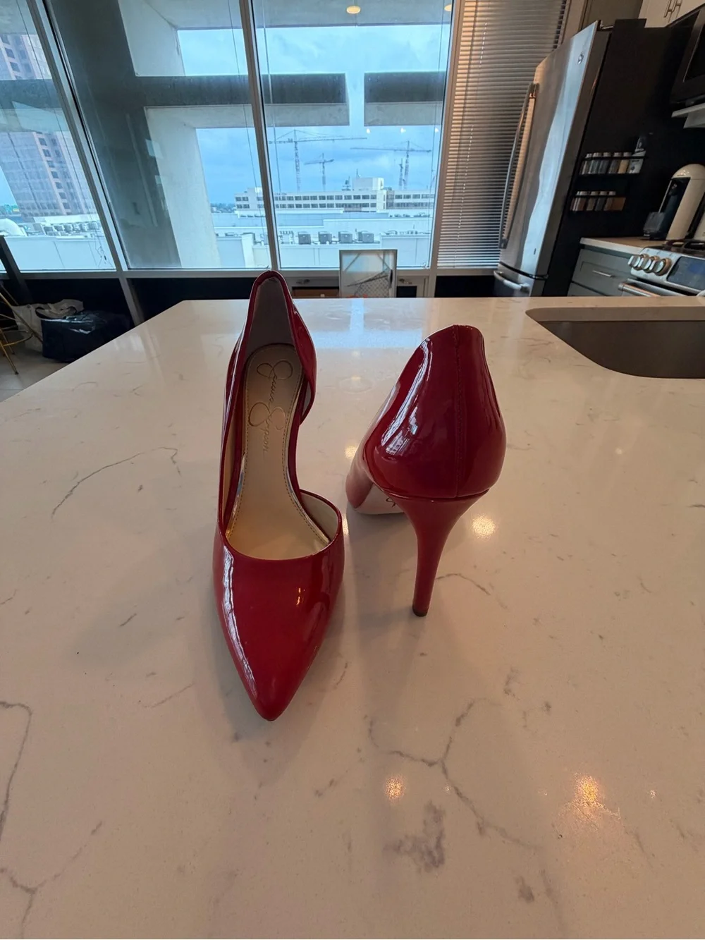 Jessica Simpson Prizma Patent d'Orsay Pumps: Red Muse